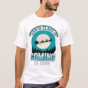 T-shirt Père Noël arrivant à la ville conception de la lun