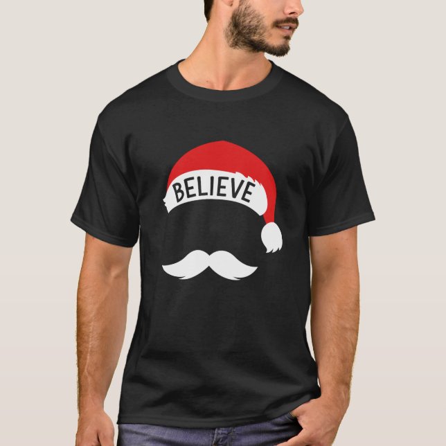 T-shirt Père Noël avec casquette de foi pour Noël ou Noël (Devant)