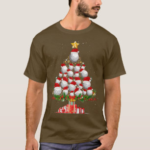T-shirt Père Noël avec casquette de golf Joueur arbre de N