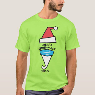 T-shirt Père Noël avec Merry Chris-Mask 2020 Design