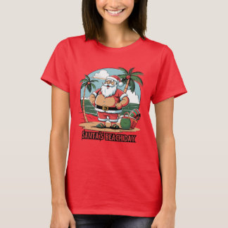 T-shirt Père Noël avec une touche – Jour de plage