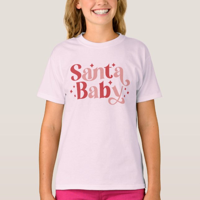 T-shirt Père Noël Baby - Typographie de Noël rétro (Devant)