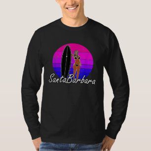 T-shirt Père Noël Barbara CA Surfer Surf Vêtements Hommes 