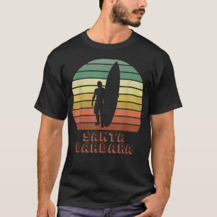 T-shirt Père Noël Barbara California Beach Surfer Retro Su