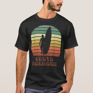 T-shirt Père Noël Barbara California Beach Surfer Retro Su
