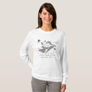 T-shirt Père Noël Beach Time femme blanc à manches longues