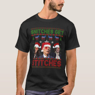 T-shirt Père Noël Biden Funny Snitches Obtenez des points 