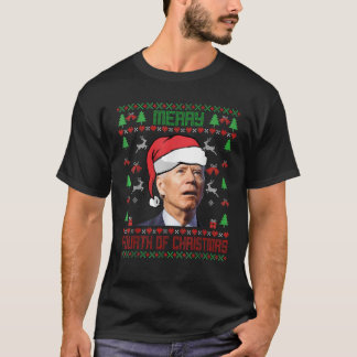 T-shirt Père Noël Biden Joyeux 4 e Noël laid Noël