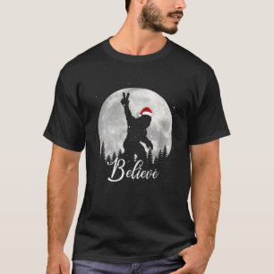 T-shirt père Noël Bigfoot Christmas Rock Drôle Croire N