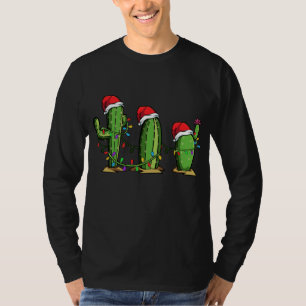 T-shirt Père Noël Cactus lumières de Noël drôle Famille Ma
