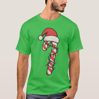 T-shirt Père Noël Canne en Bonbons Hommes Femmes Garçons C