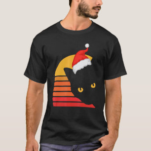 T-shirt Père Noël Chat Noël Rétro Chat Chaton Animal X-Mas