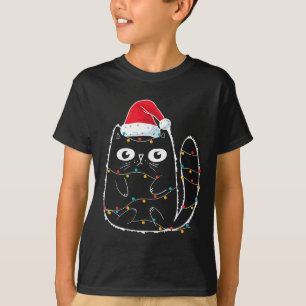 T-shirt Père Noël Chat Noir Tangé Dans L'Amoureux des chat