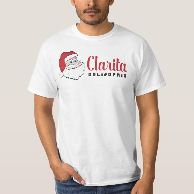 T-shirt Père Noël Clarita Tee - shirt de Californie (Devant)