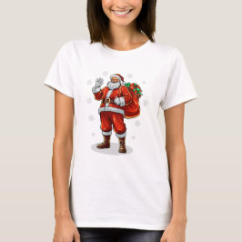 T-shirt Père Noël classique apportant des cadeaux de Noël