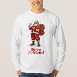 T-shirt Père Noël classique apportant des cadeaux de Noël
