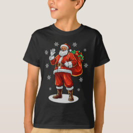 T-shirt Père Noël classique apportant des cadeaux de Noël