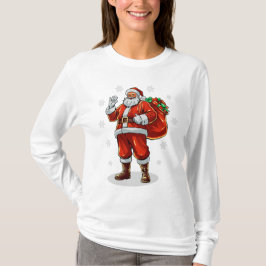 T-shirt Père Noël classique apportant des cadeaux de Noël