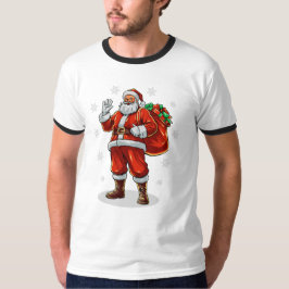 T-shirt Père Noël classique apportant des cadeaux de Noël