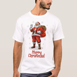 T-shirt Père Noël classique apportant des cadeaux de Noël