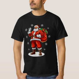 T-shirt Père Noël classique apportant des cadeaux de Noël