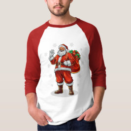 T-shirt Père Noël classique apportant des cadeaux de Noël