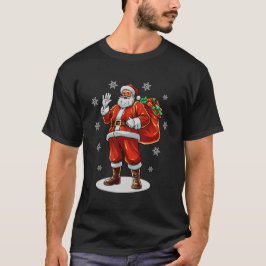 T-shirt Père Noël classique apportant des cadeaux de Noël