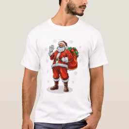 T-shirt Père Noël classique apportant des cadeaux de Noël