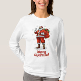 T-shirt Père Noël classique apportant des cadeaux de Noël