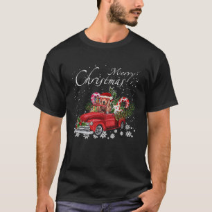 T-shirt Père Noël Cocker Spaniel équitation Camion Rouge J