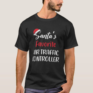 T-shirt père Noël contrôleur de la circulation aérienne fa