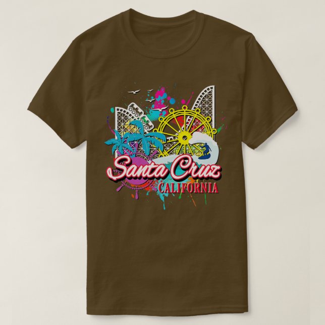 T-shirt Père Noël Cruz California Beach Amusement Park (Design devant)