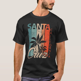 T-shirt Père Noël Cruz California Surfer Skier Vintage Ret