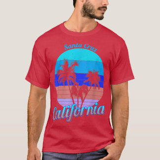 T-shirt Père Noël Cruz Californie Rétro Palm Trees Beach S