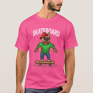 T-shirt Père Noël Cruz Skateboard Patinage de Chien Skateb