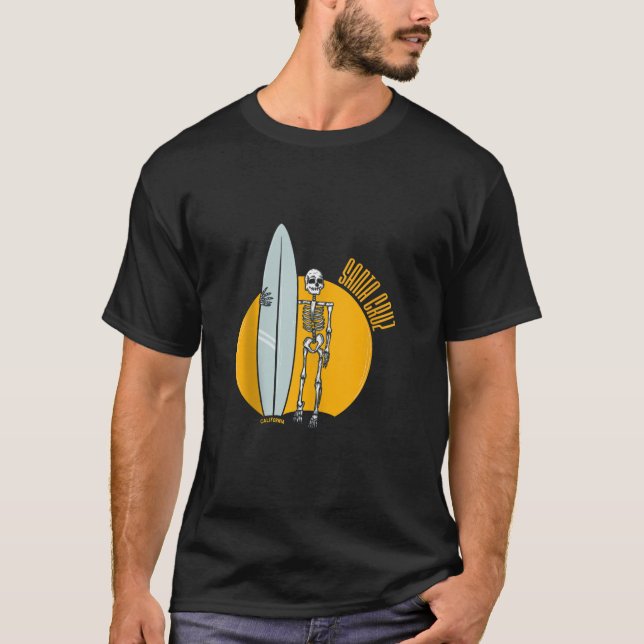 T-shirt Père Noël Cruz Surf California Beach Surf Skeleton (Devant)