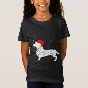 T-Shirt Père Noël Dachshund Illuminations de Noël Pajamas