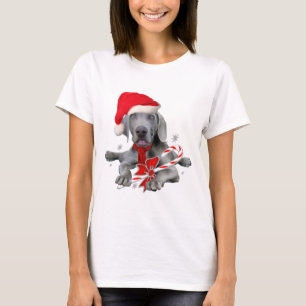 T-shirt Père Noël de la marionnette de Weimaraner