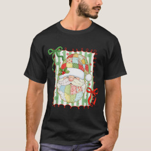 T-shirt Père Noël de Noël Prépa Patchwork Xmas Femmes