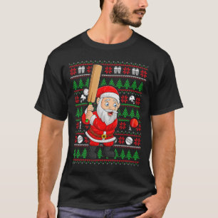 T-shirt Père Noël de style pull moche de Noël jouant au cr