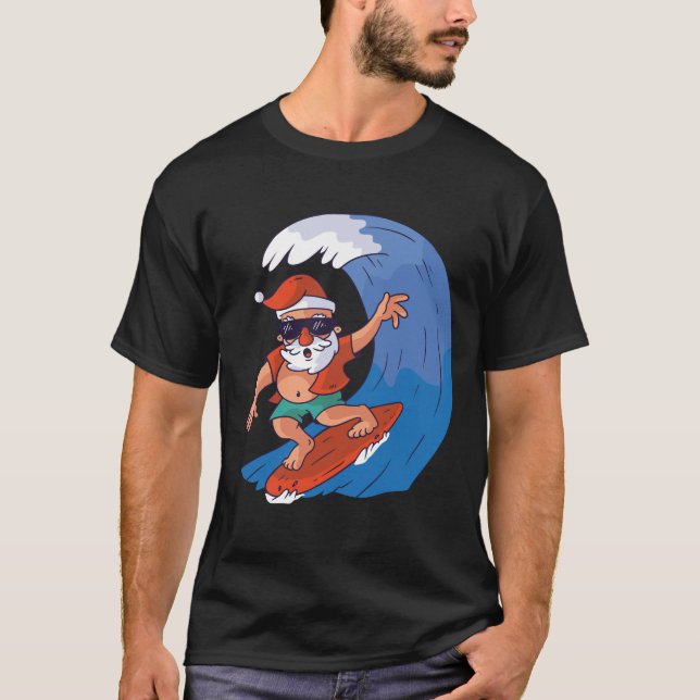 T-shirt Père Noël de surf (Devant)