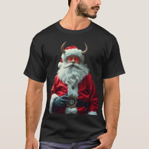 T-shirt Père Noël démoniaque avec cornes