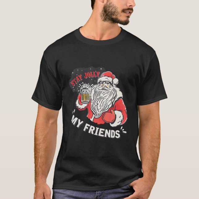 T-shirt père Noël Dit Séjour Jolly Mes Amis Noël (Devant)