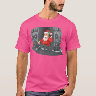 T-shirt Père Noël Dj Christmas Gift Deejay Techno Hip hop 