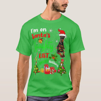 T-shirt Père Noël Doberman I'm On Père Noël Naughty List X