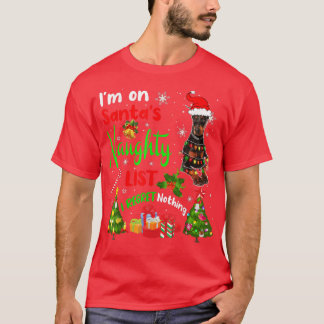 T-shirt Père Noël Doberman I'm On Père Noël Naughty List X