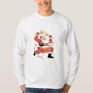 T-shirt Père Noël drôle batteur Noël hideux Noël Batterie 
