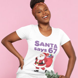 T-shirt Père Noël drôle dit six sept Noël vacances 67 moi