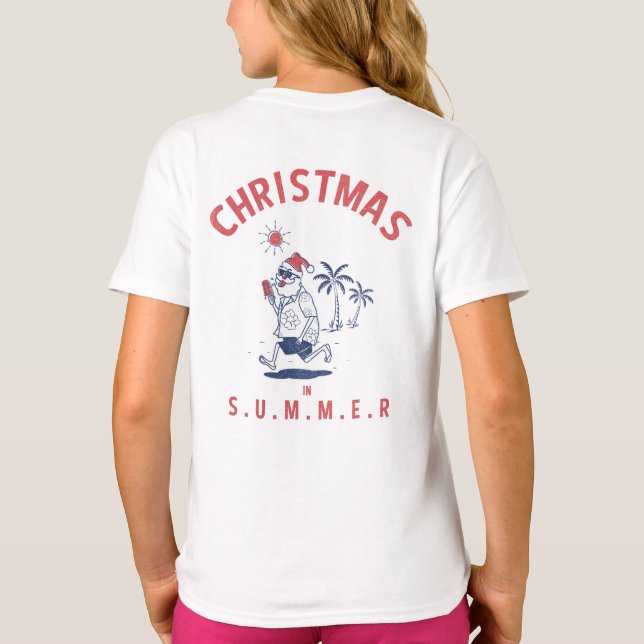 T-shirt Père Noël Drôle En Été Noël En Juillet (Dos)