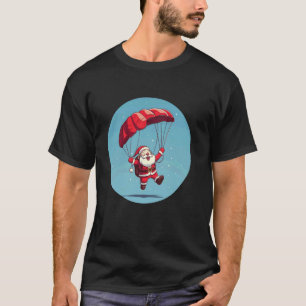 T-shirt Père Noël drôle et heureux de faire du parachutism